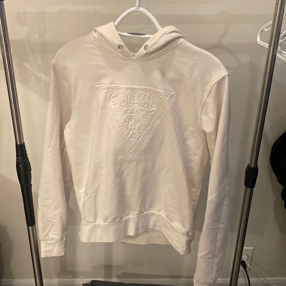 White guess hoodie